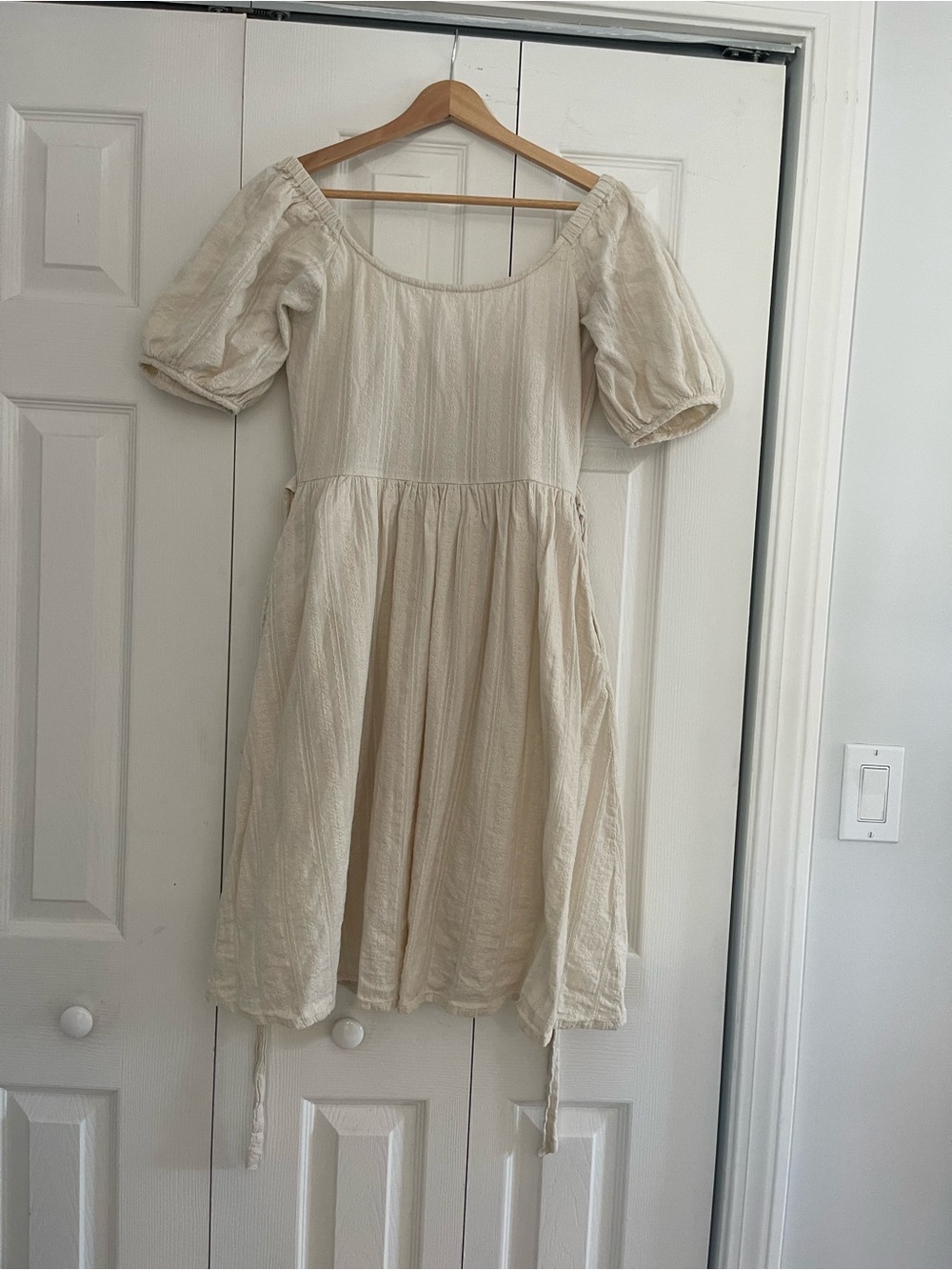 Little cottonwood Brook dress cream color 100% cotton.